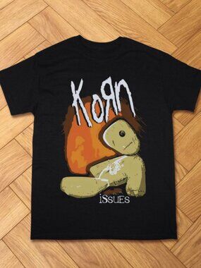 Korn Issues Voodoo Doll Y2K Nu Metal Graphic Black T-Shirt